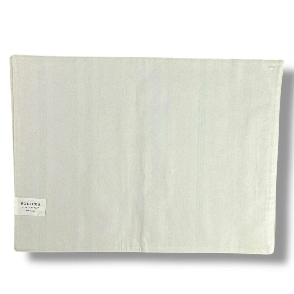 Sonoma Life & Style Cotton Placemats Set Of 4 Stripe Neutral Farmhouse NEW Kohls